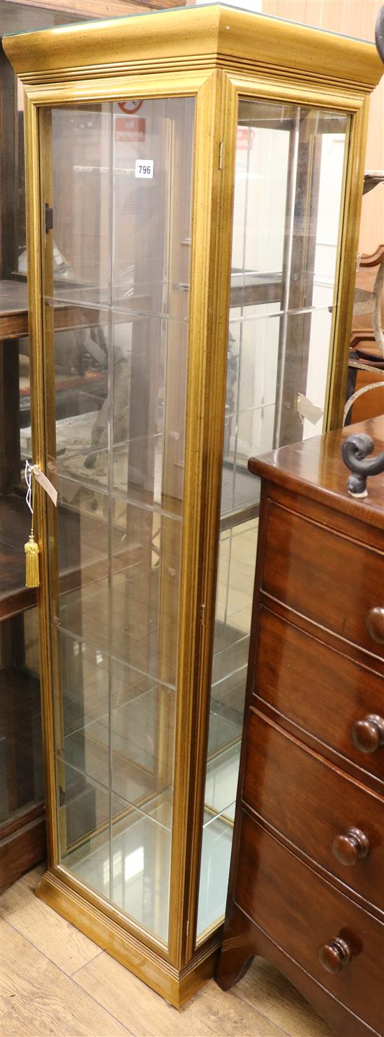 A modern gilt framed glazed display cabinet W.40cm